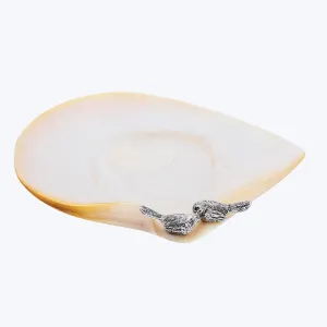 Mother of Pearl Canape Plate with Silver Birds
