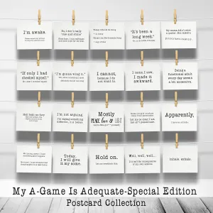 My A-Game is Adequate 20-Card Special Edition Relatably Sarcastic Postcard Collection