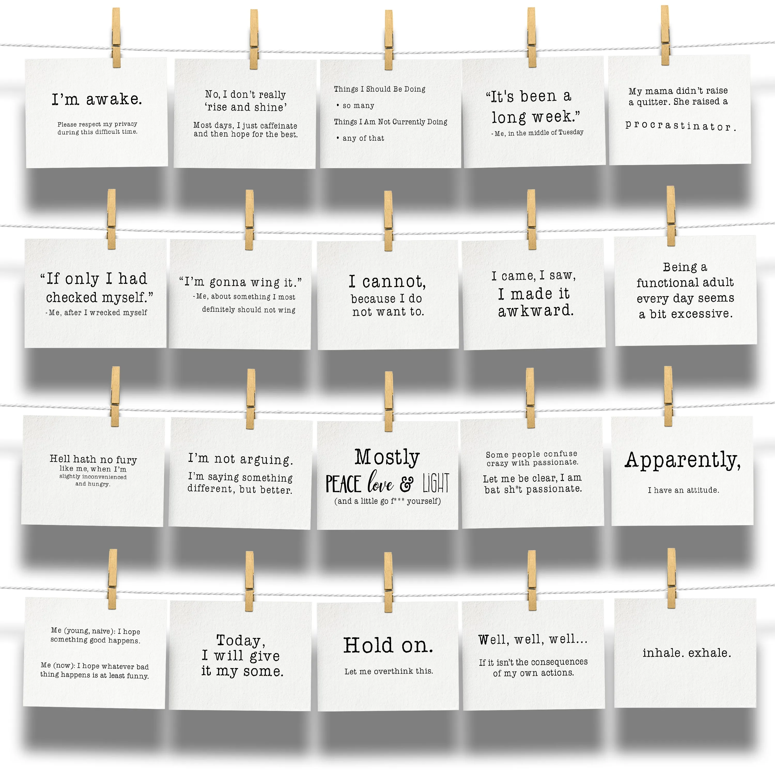 My A-Game is Adequate 20-Card Special Edition Relatably Sarcastic Postcard Collection