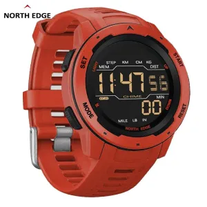 North Edge Mars: Rugged Men's Digital Watch with Pedometer, Waterproof Design & Multi-Functional Features