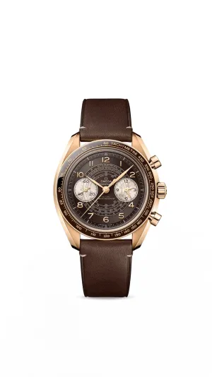 Omega Chronoscope Co-Axial Master Chronometer Chronograph 43mm Bronze Gold on Leather Strap 329.92.43.51.10.001