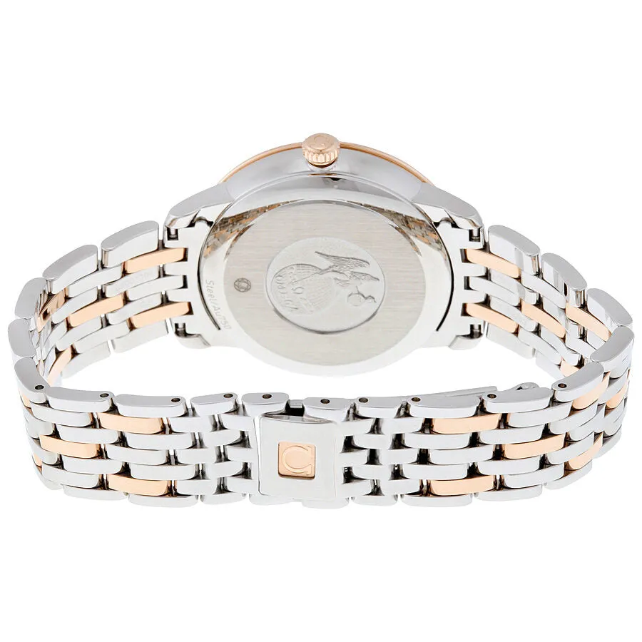 Omega De Ville Prestige Co-Axial Automatic Blue Dial Stainless Steel and 18kt Rose Gold Ladies Watch 42420332053001 424.20.33.20.53.001