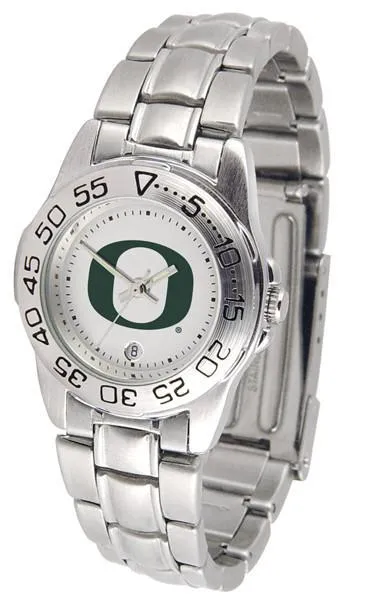 Oregon Ducks Ladies AnoChrome  Steel Band Sports Watch