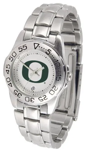 Oregon Ducks Ladies AnoChrome  Steel Band Sports Watch