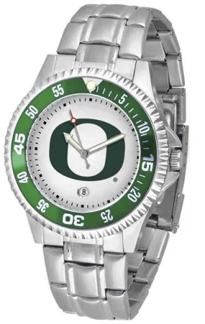 Oregon Ducks Mens Competitor AnoChrome Steel Band Watch w/ Colored Bezel
