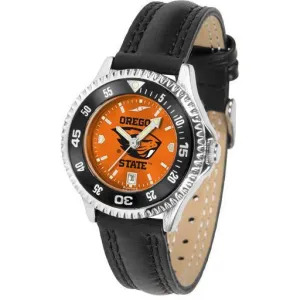 Oregon State Beavers Ladies Competitor Ano Poly/Leather Band Watch w/ Colored Bezel