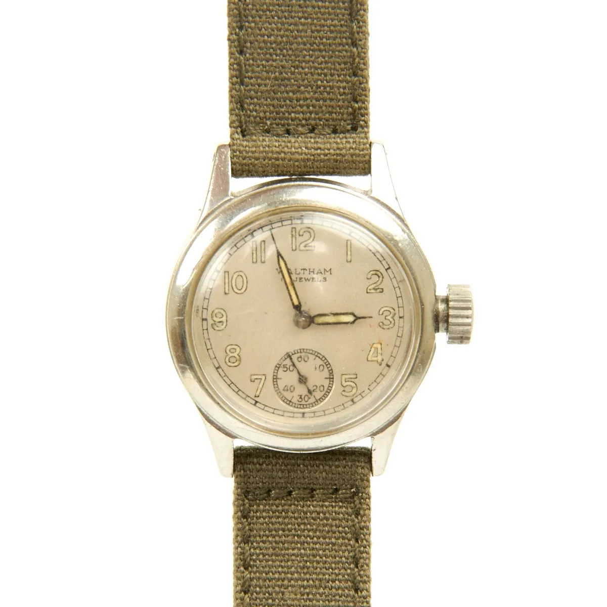 Original U.S. WWII 1943 Army 17-Jewel Wrist Watch by Waltham - Fully Functional