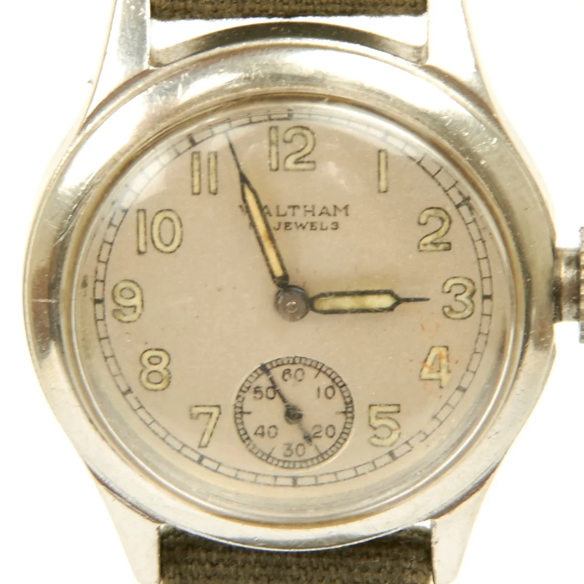 Original U.S. WWII 1943 Army 17-Jewel Wrist Watch by Waltham - Fully Functional