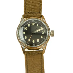Original U.S. WWII Type A-11 USAAF Wrist Watch by Elgin Converted For Army Ordnance Department Use - Fully Functional