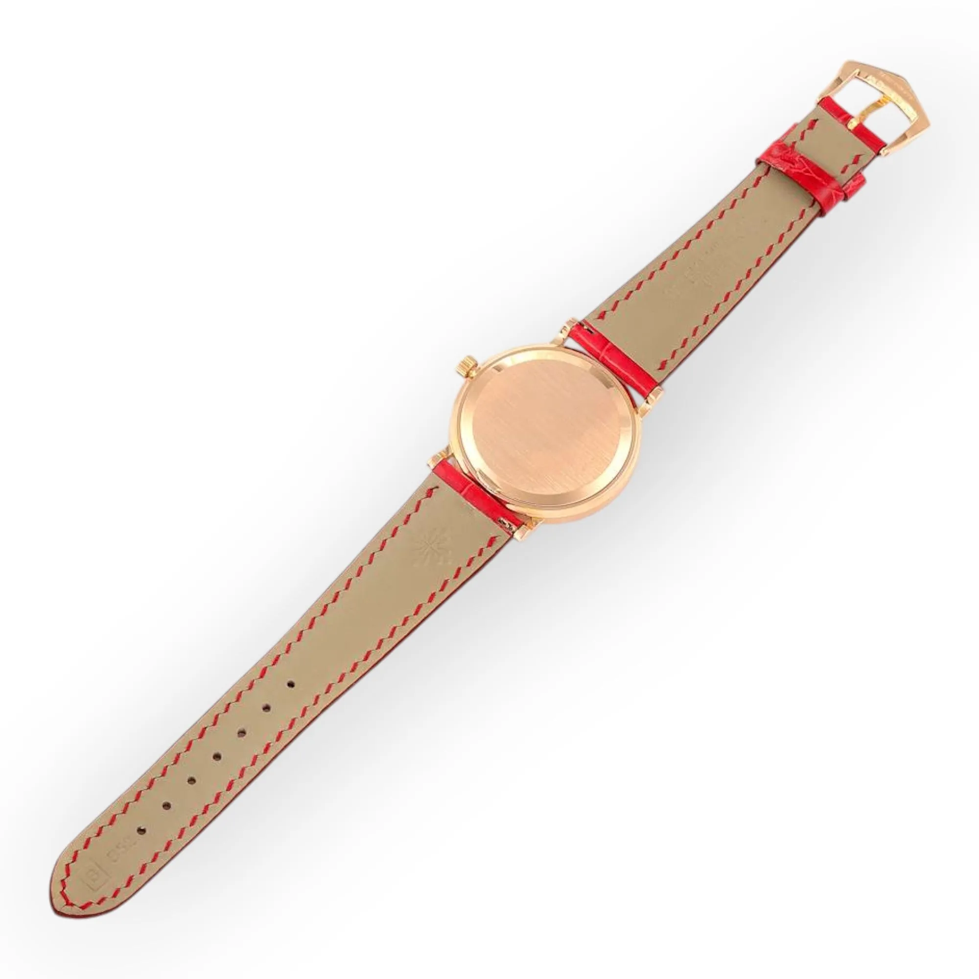 Patek Philippe 5006 Calatrava Rose Gold Silver Dial Diamond Mens Watch