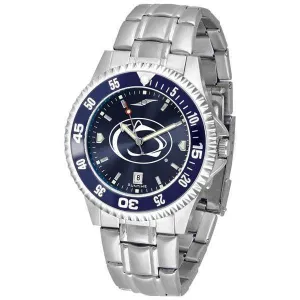 Penn State Nittany Lions Mens Competitor AnoChrome Steel Band Watch w/ Colored Bezel