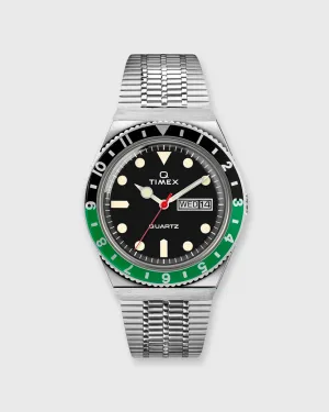 Q Timex Reissue Watch in Silver/Black/Green