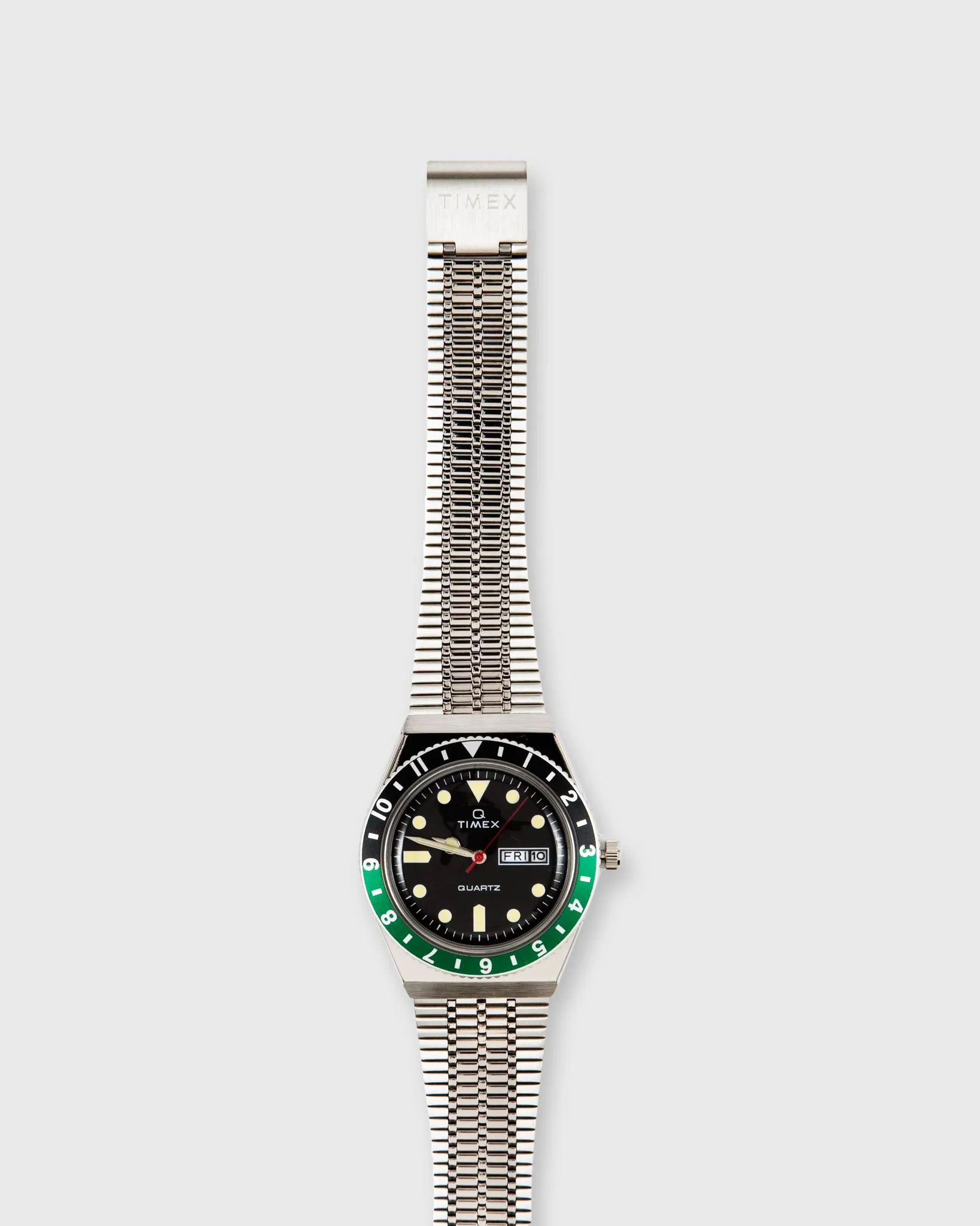 Q Timex Reissue Watch in Silver/Black/Green