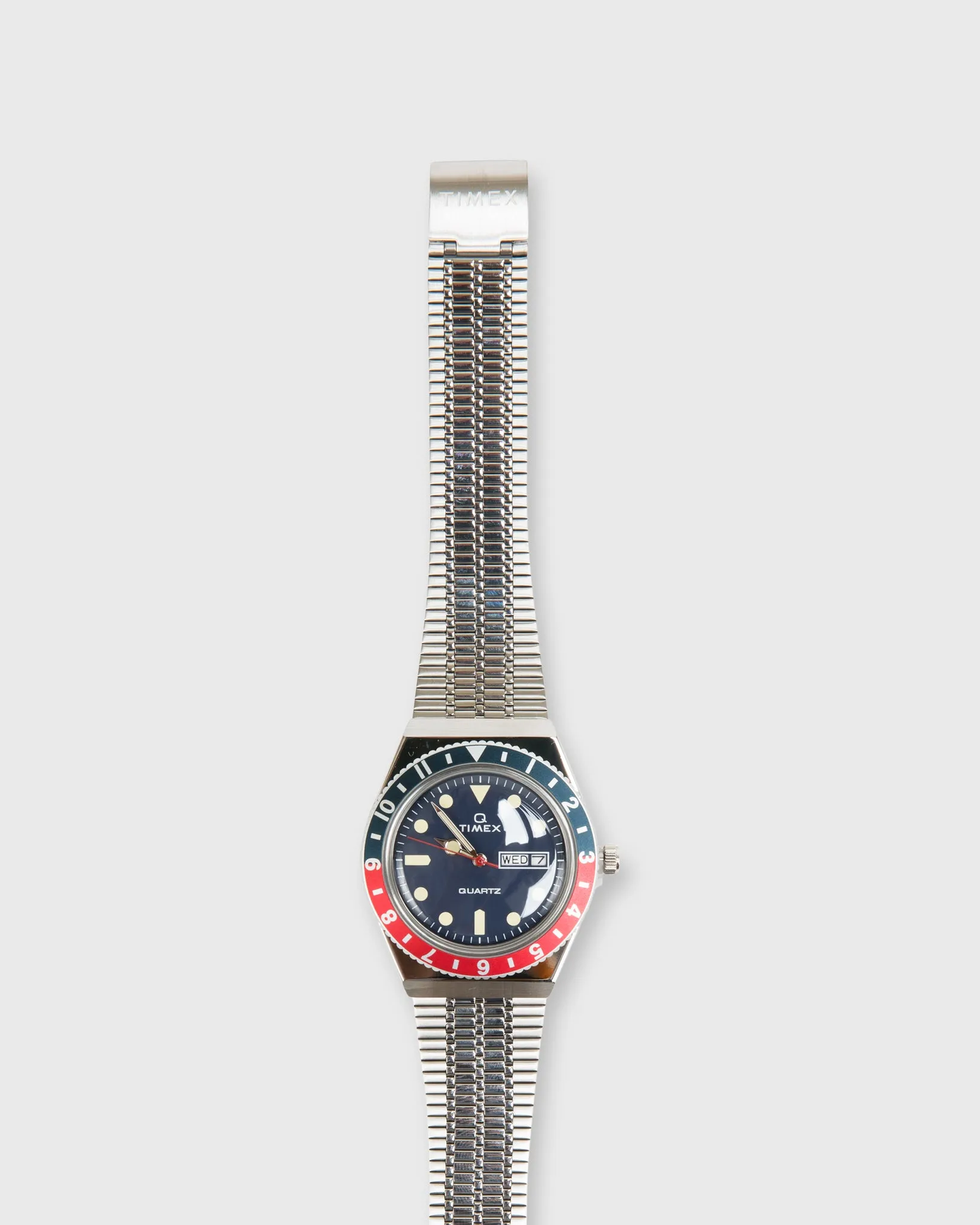Q Timex Reissue Watch in Silver/Navy/Red
