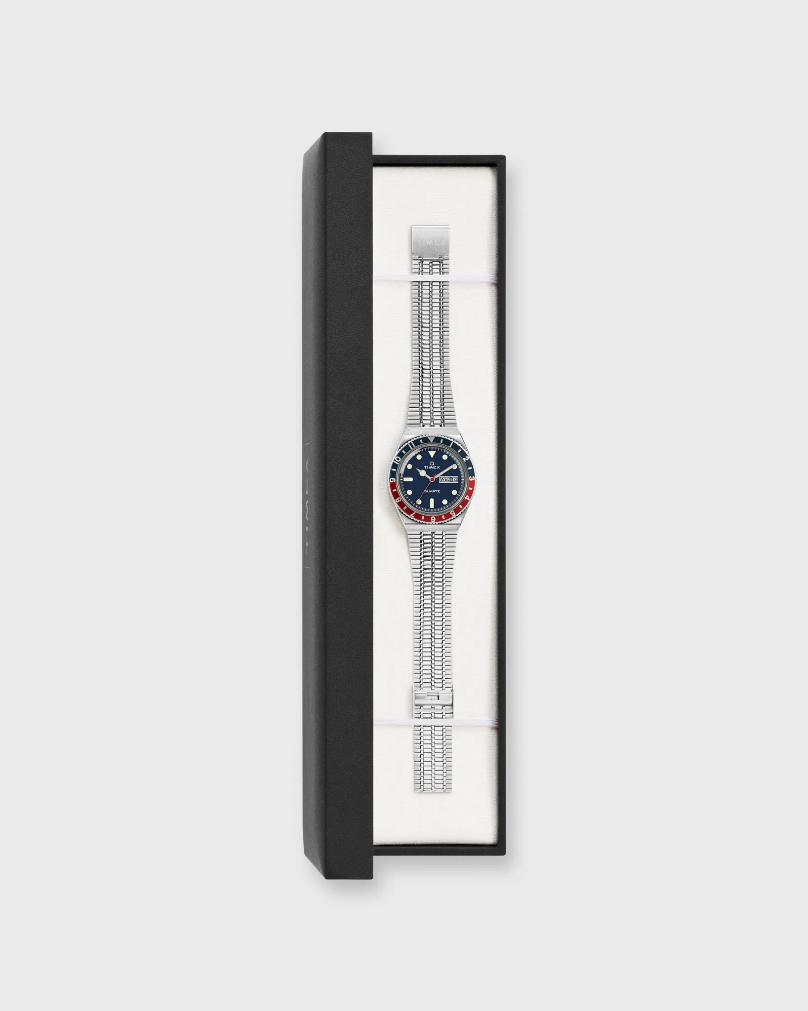 Q Timex Reissue Watch in Silver/Navy/Red