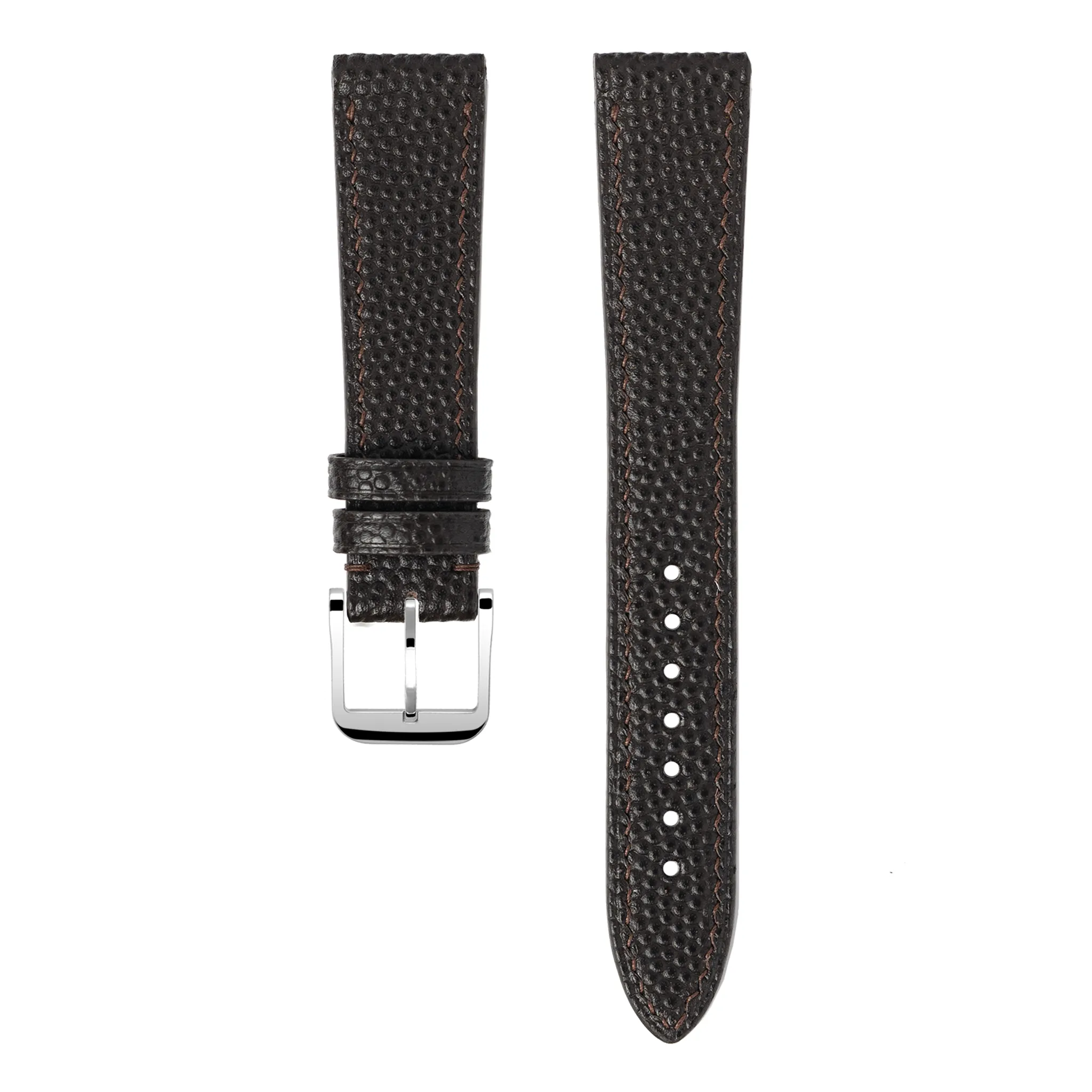 "Lagoon" Watch Strap in Caviar // Coffee