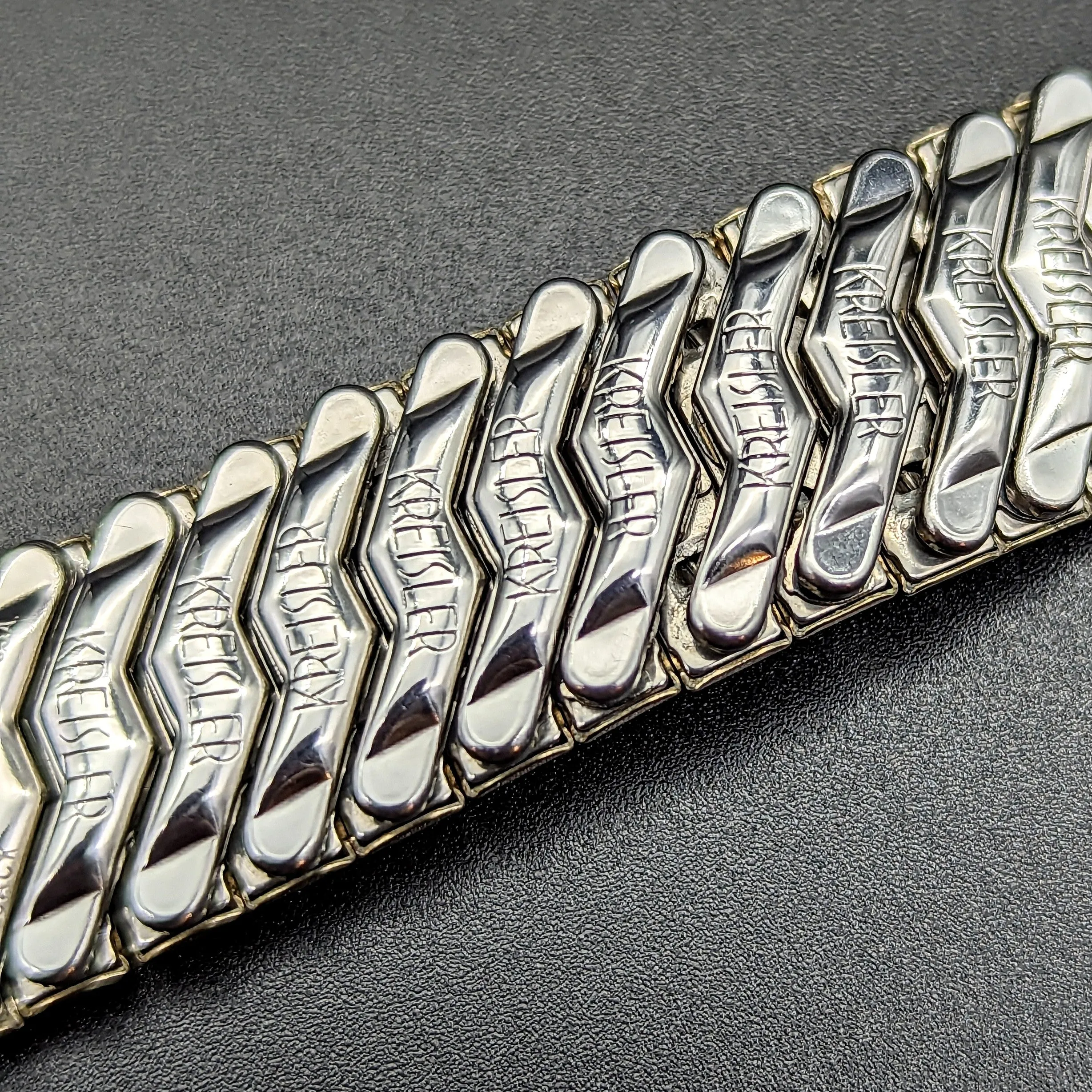 Rare KREISLER 17.5mm Watchband Center Scissor Expansion Vintage Bracelet