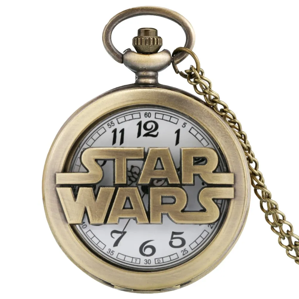 Retro Star Wars Hollow Quartz Pocket Watch