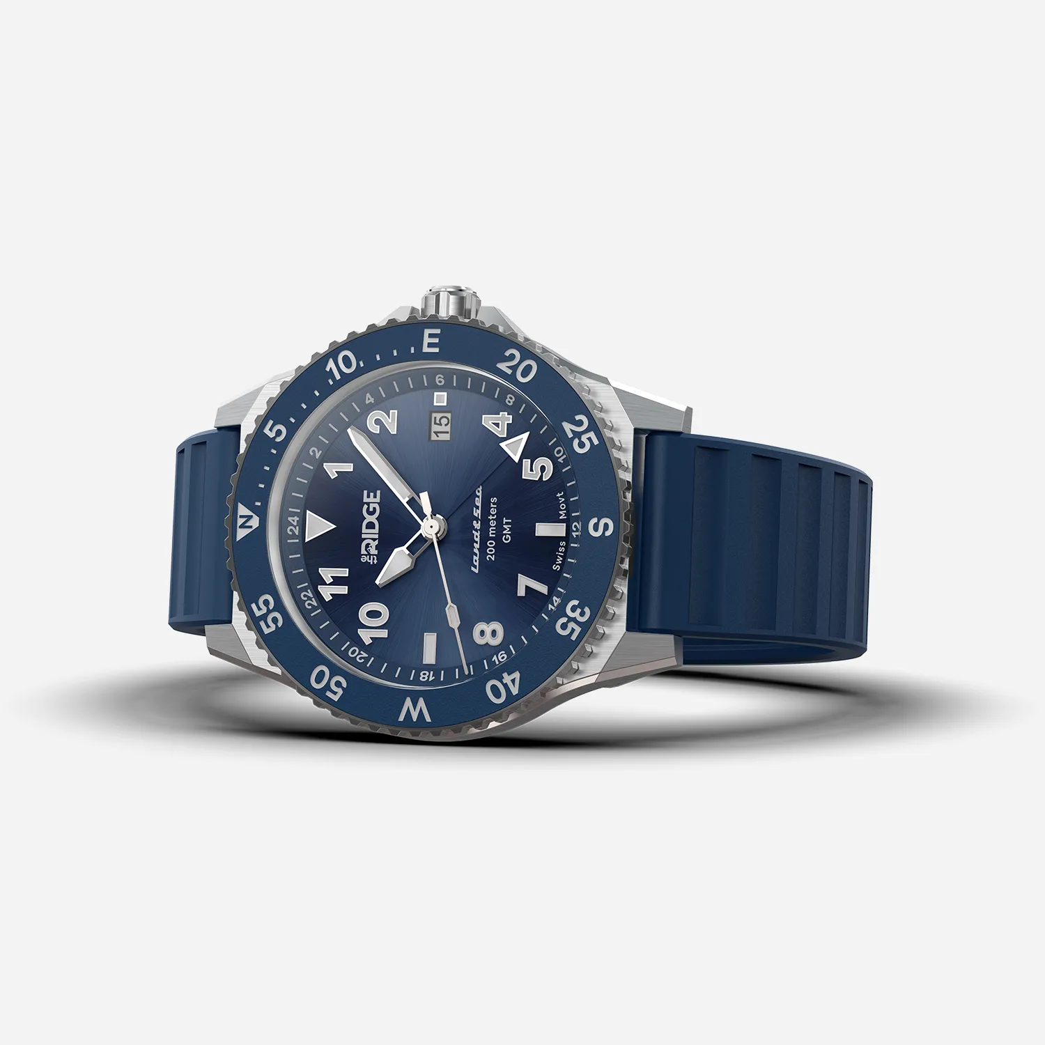 Ridge Land & Sea GMT Watch 42mm - Alpine Navy