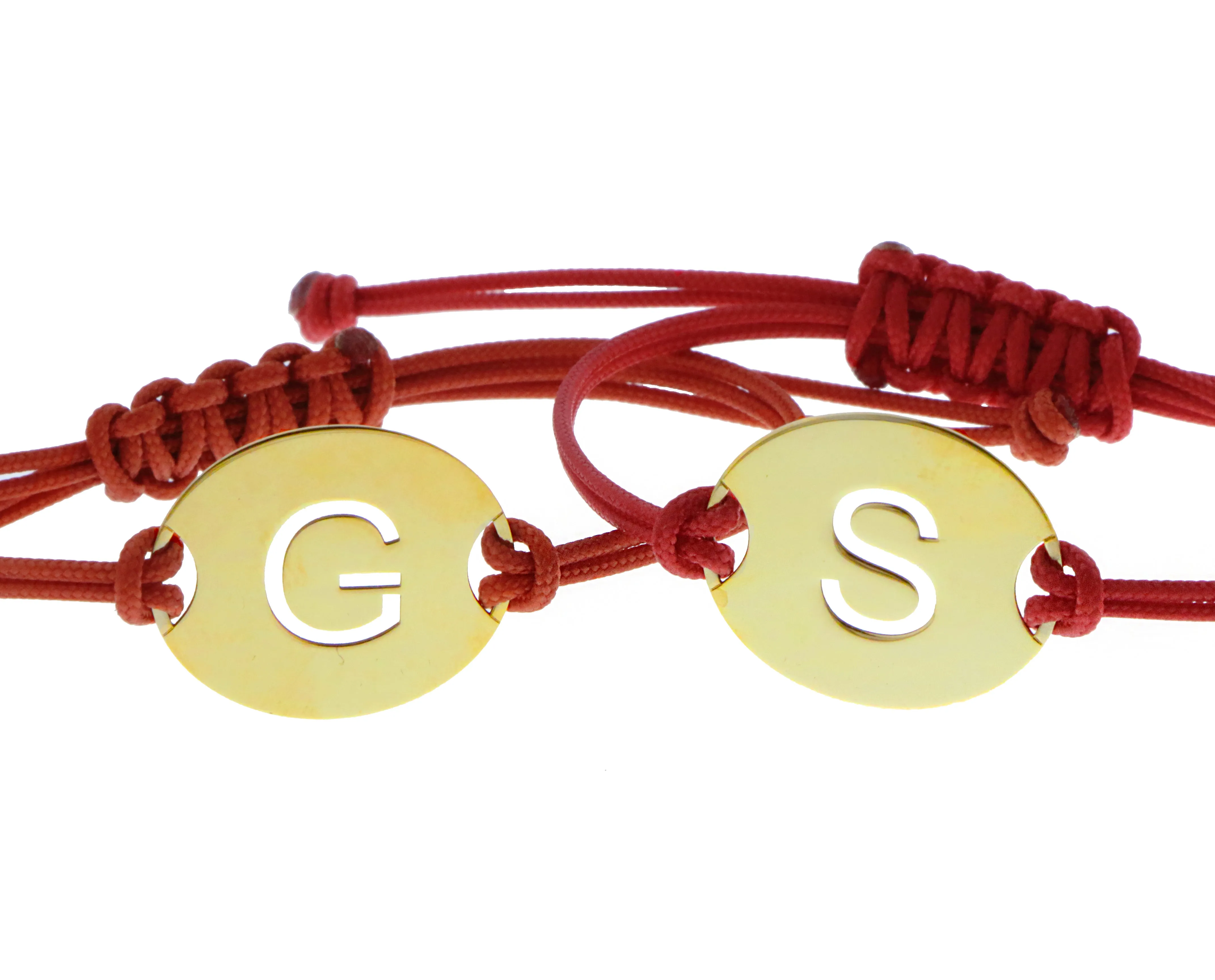 Rope bracelet with coin letter