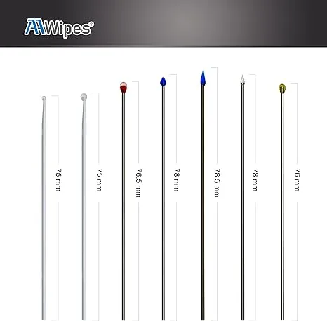 Sensor Glue Sticks ESD | 1.8 mm Water Drop Shape Head, 100 Swabs, Blue, Medium Viscosity, Stainless Steel | Anti Static Dust Rods for Sensors, LCD, Semiconductors, PCB, Watches (GSB-SS-D-100)