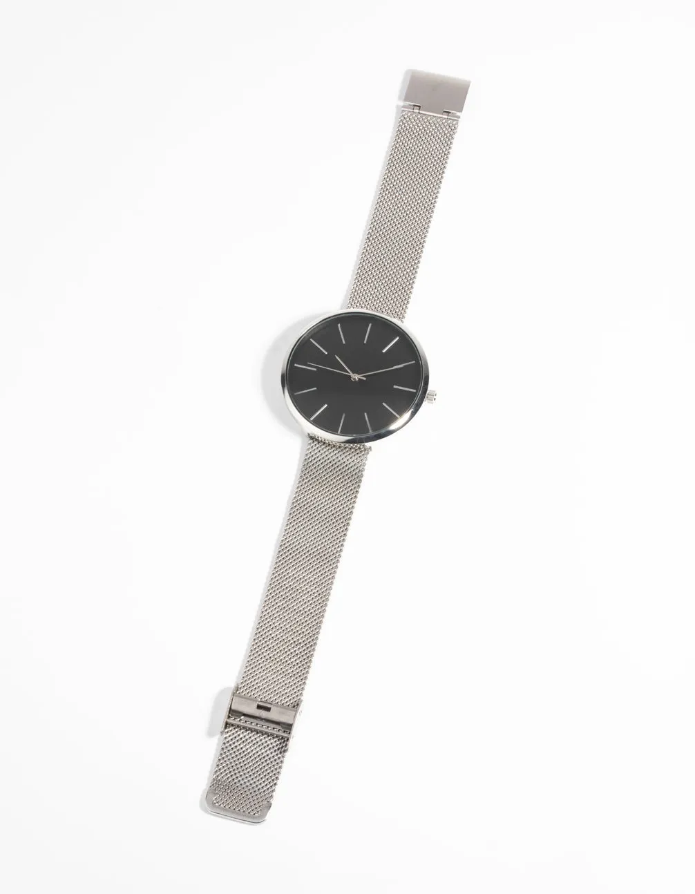 Silver Statement Face Mesh Watch