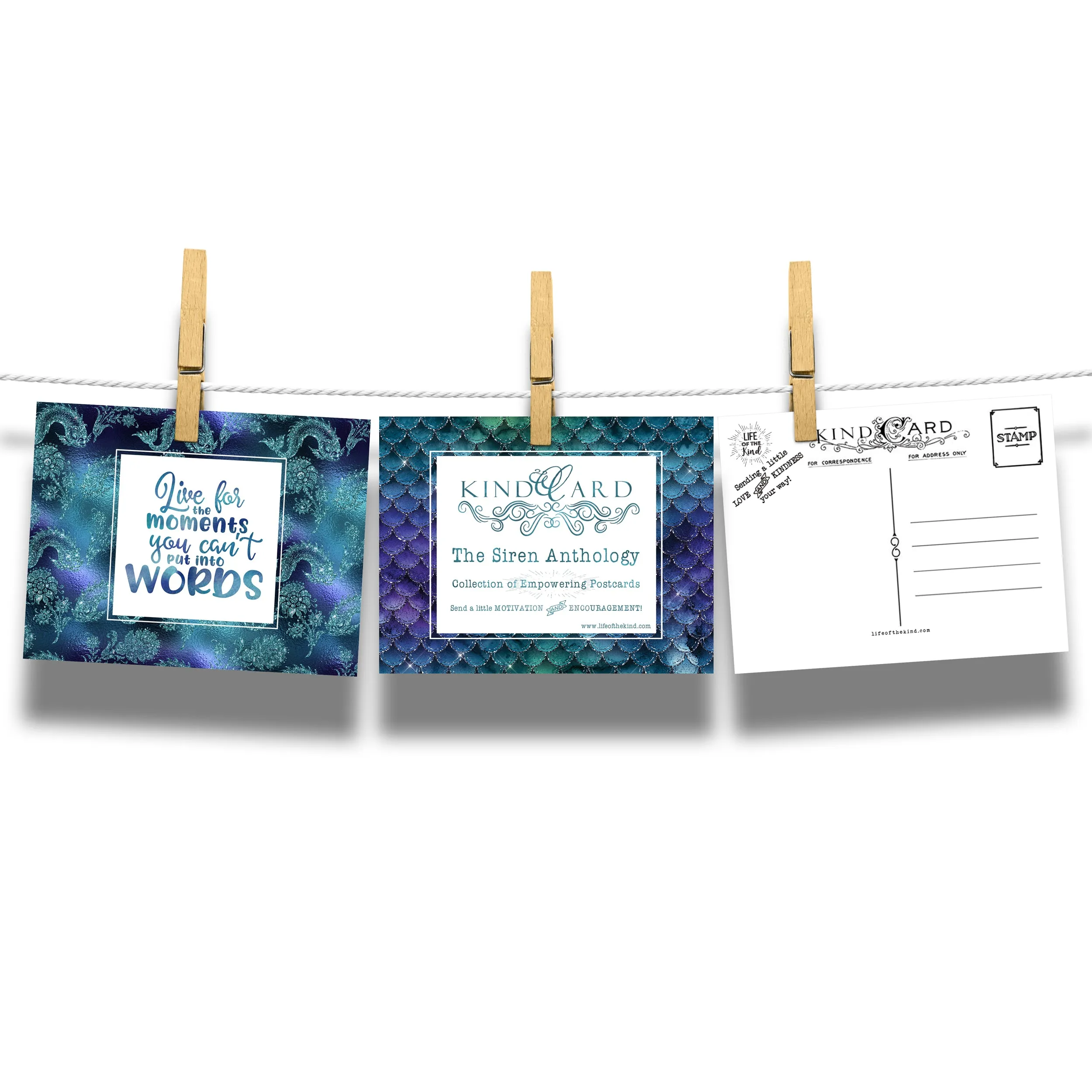 Siren Anthology 15-Card Postcard Collection of Encouraging & Empowering Mermaid Premium Glossy Postcards