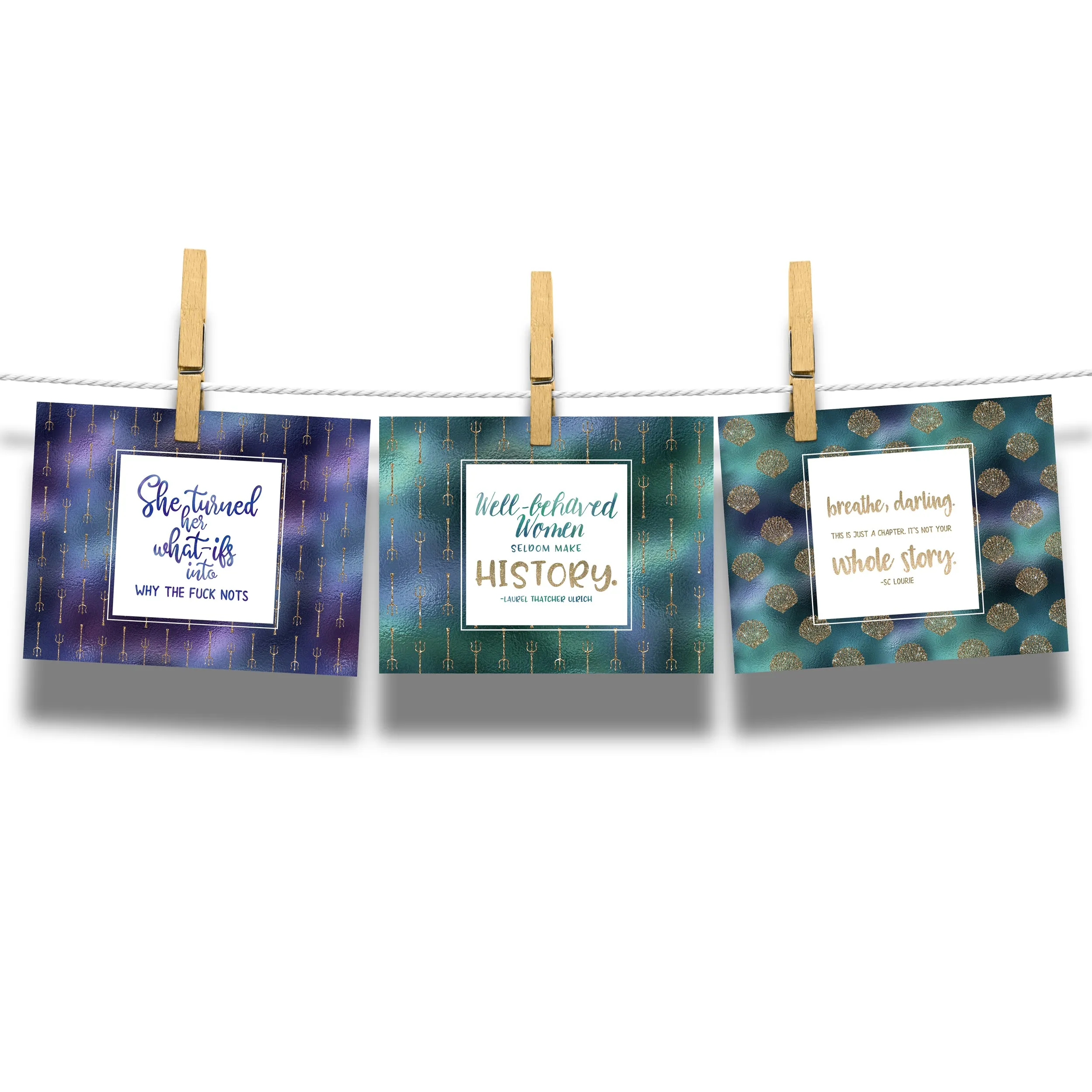 Siren Anthology 15-Card Postcard Collection of Encouraging & Empowering Mermaid Premium Glossy Postcards