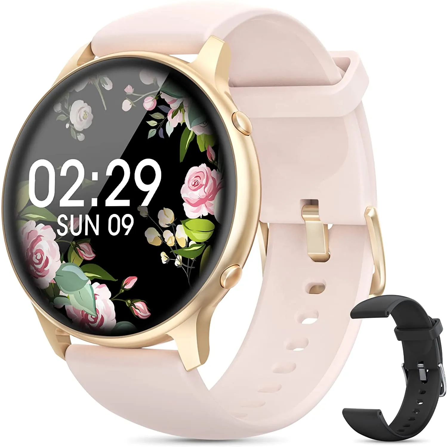 Smart Watches for Women, 2022 HD LCD Smart Watch for Android Phones and iPhone Compatible, 3ATM Waterproof Fitness Tracker with Heart Rate, Blood Oxygen, Sleep Monitor, Pedometer, Watch Pink