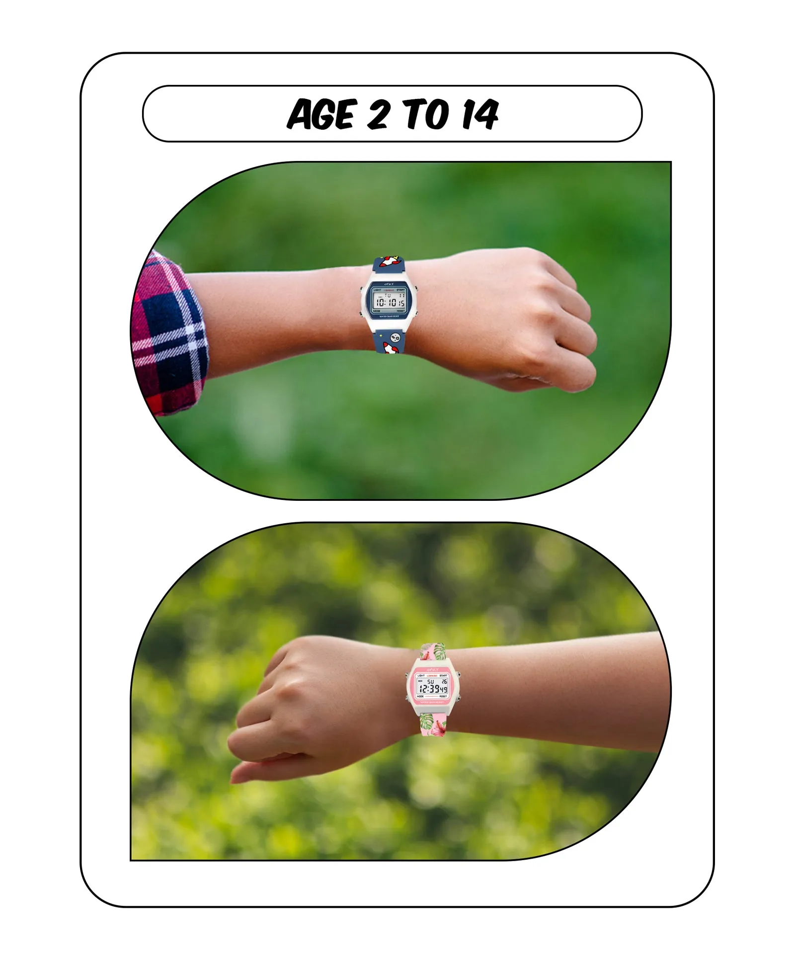 Spiky Unique Printed Square Multi Functional Sports Digital Watch Combo - Blue Pink