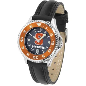 Syracuse Orange Ladies Competitor Ano Poly/Leather Band Watch w/ Colored Bezel