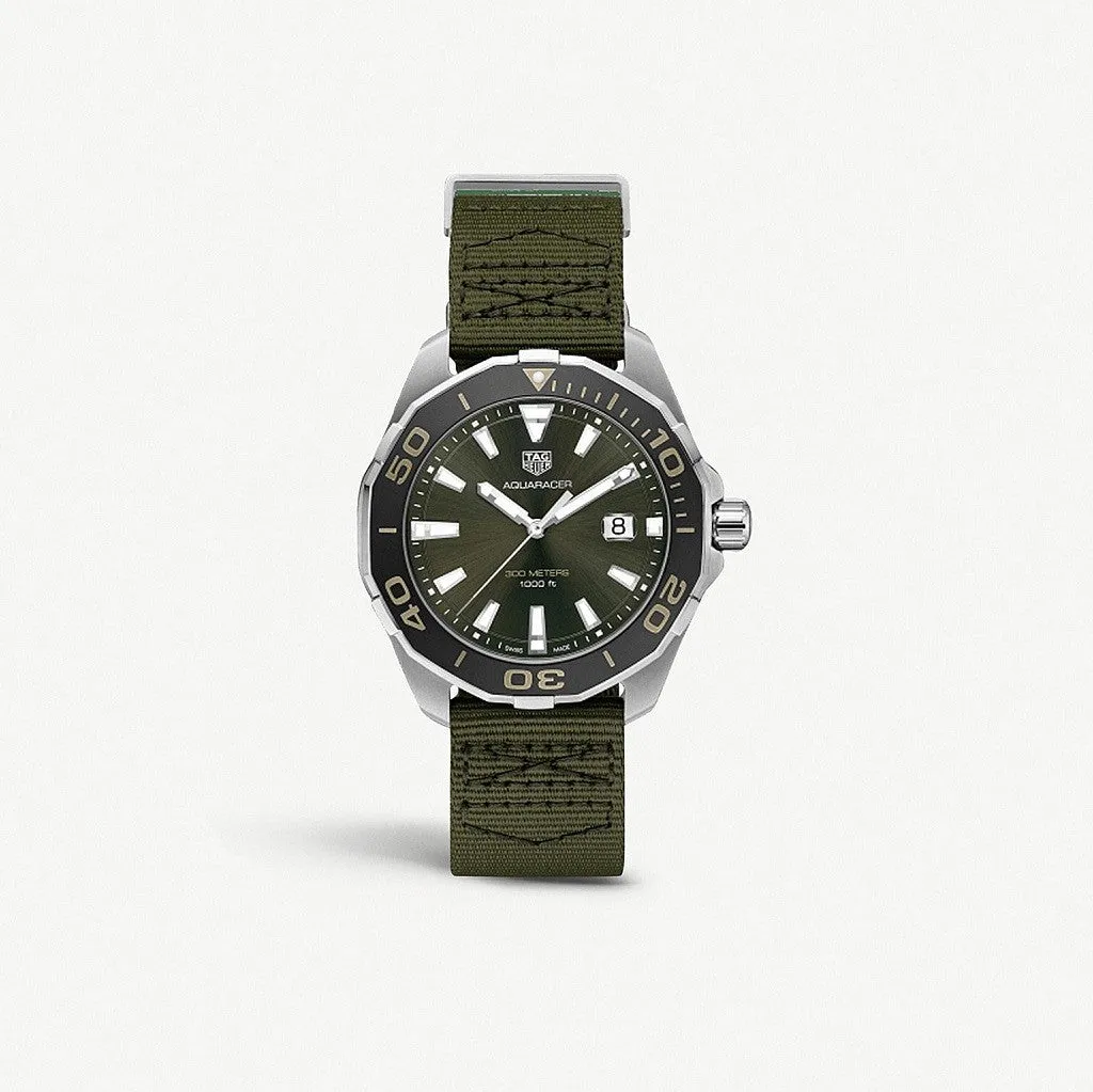 TAG Heuer Aquaracer Quartz Stainless Steel Round Dial Mens Watch WAY101E.FC8222