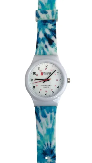 Tie Dye Scrub Watch by Prestige/ Tie Dye Cool Blue
