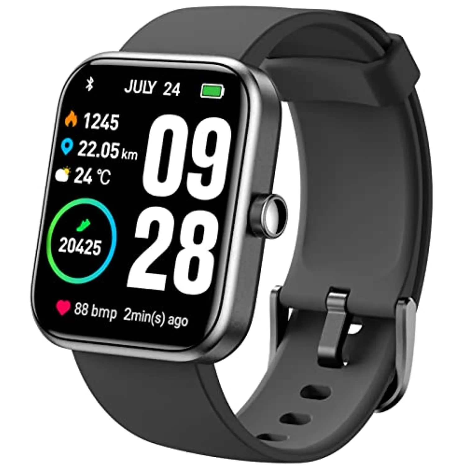 TOZO S2 Smart Watch Alexa Built-in Fitness Tracker with Heart Rate and Blood Oxygen Monitor,Sleep Monitor 5ATM Waterproof 1.69-inch HD Color Touchscreen for Men Women Compatible with iPhone & Android