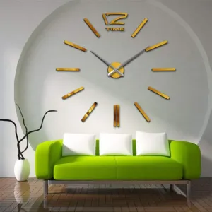 TUZECH Luxurious Big wall Clock for Hotels Restaurants, Conference Rooms, Drawing Room 3D Acrylic Sticker Roman Numbers Adhesive Modern Art Wall Clock Home Decoration 100 cm Random Color