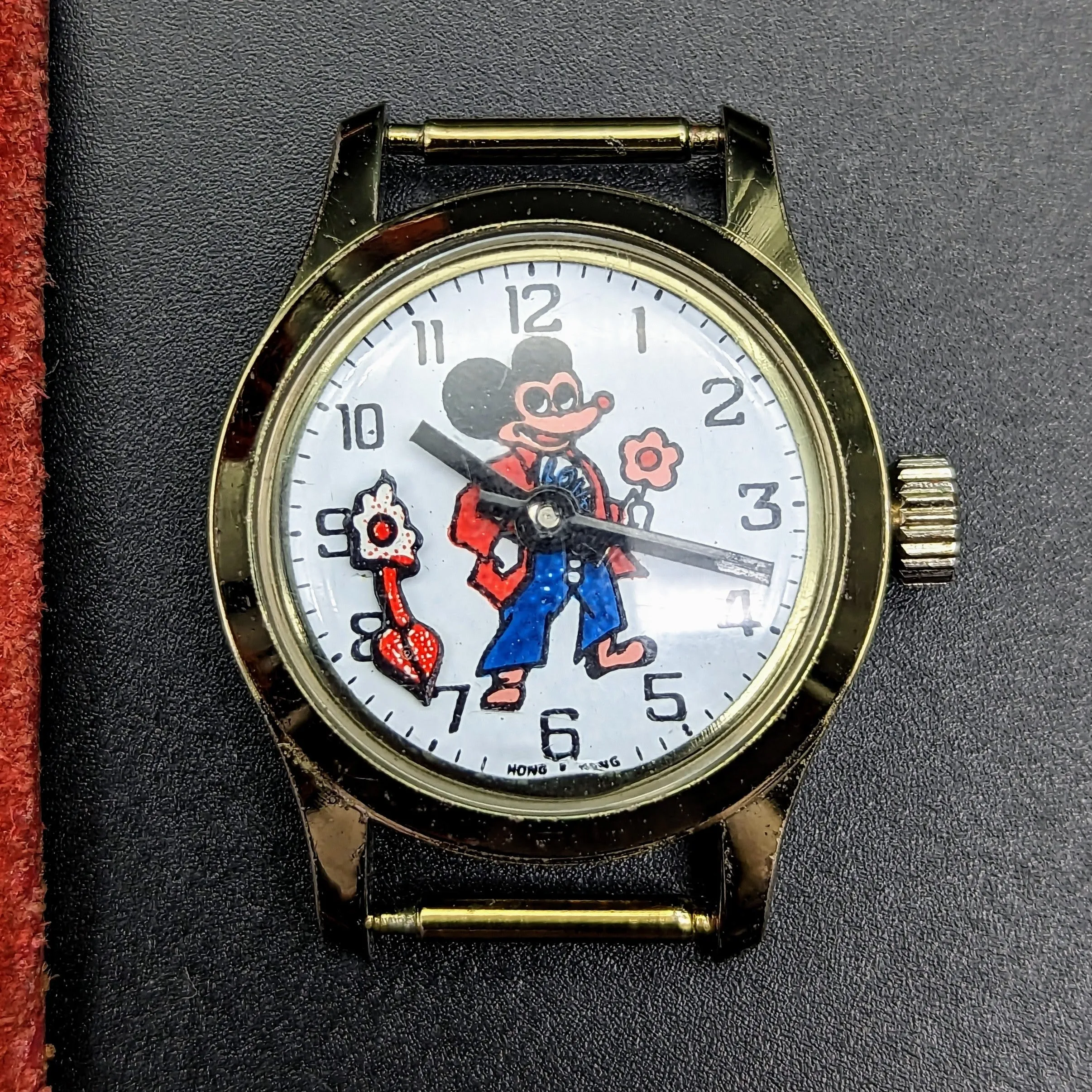Vintage Mickey Mouse Wristwatch by Remex LTD 1 Jewel Mechanical Animated Watch