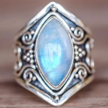 Vintage Silver Big Stone Ring