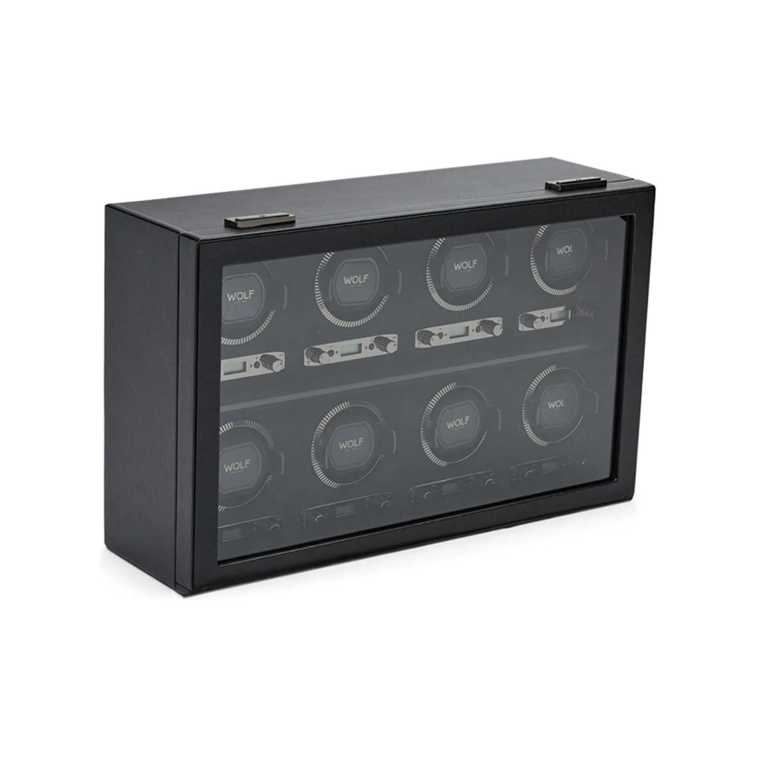 Wolf British Racing 8 Piece Watch Winder Black