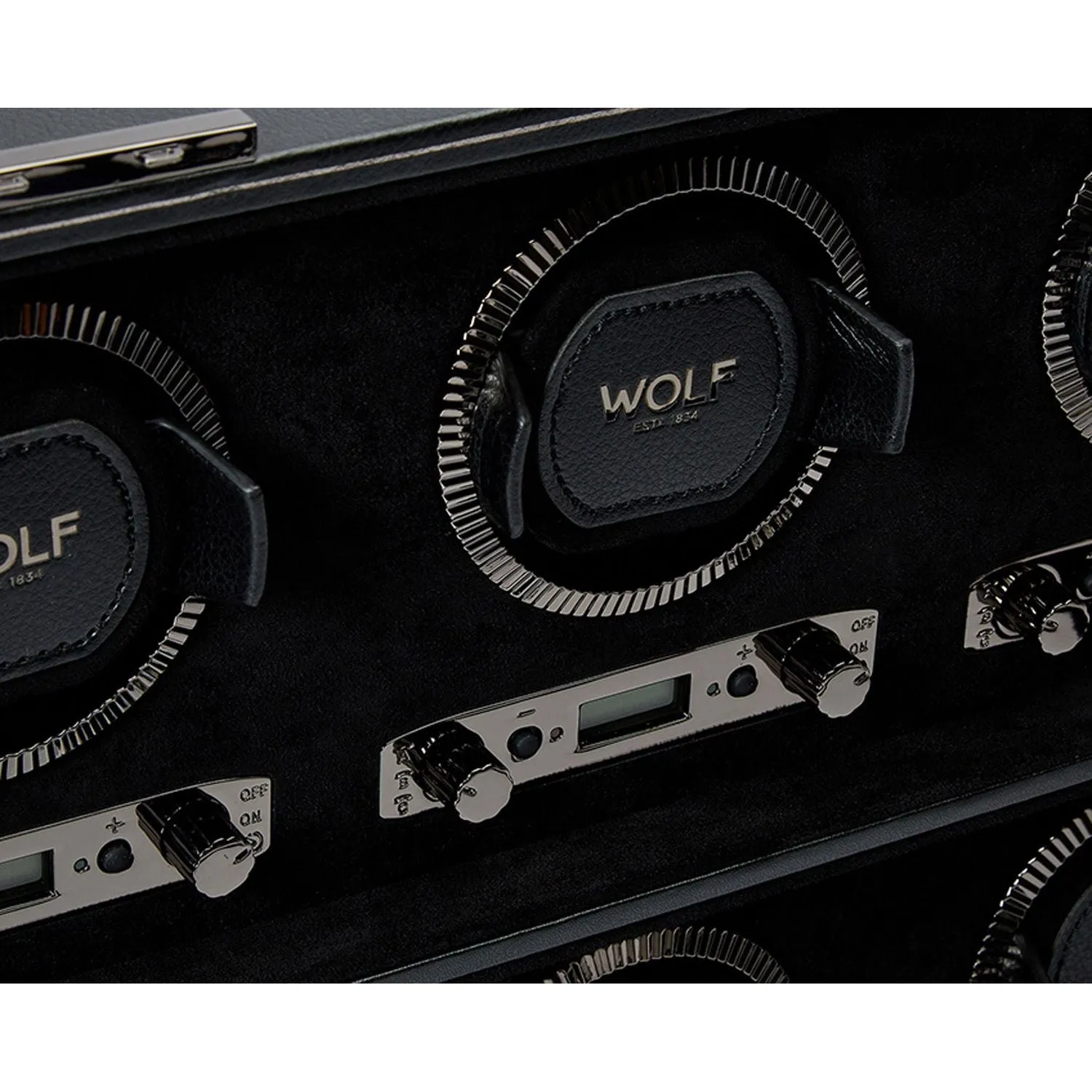 Wolf British Racing 8 Piece Watch Winder Black